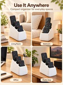 1pc Remote Control Storage Box, Black Multi-Compartment TV Remote ...