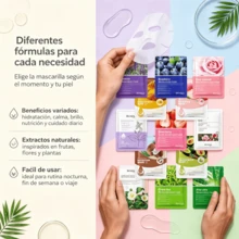100 piezas de mascarilla facial coreana, hidratante, reparadora de piel seca, antienvejecimiento y refinando los poros. - Multicolor - Ver 6