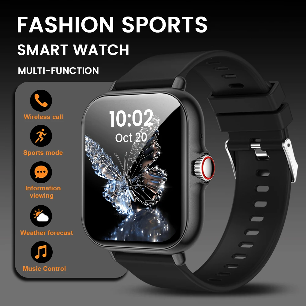 1pc Men's & Women's Smart Watch, 1.83" Full Screen Touch, 180mAh Battery, Call/Answer Calls, Step Counting, Calorie, Sports Tracking, Alarm, Call & Message Notification; Multi-Function Sports Smart Watch, Compatible With Android And IOS - Multicolor - View 1
