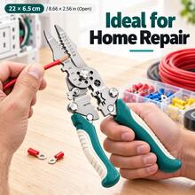 A Foldable Multi-Functional Industrial-Grade Wire Stripper Designed For Electricians. A Durable, Precision-Made Multi-Tool Crafted From High-Carbon Steel, Suitable For Cutting, Crimping, And Stripping Wires, And Ideal For All Electrical Work - A - View 7