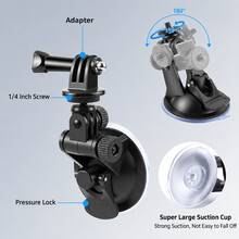 5-In-1 Heavy Duty Suction Cup Mount, Tool-Free Installation, Compatible With Insta360 X5/X4/X3, Hero 13/12/11/10/9 And Phones - View 2