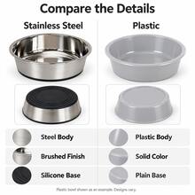 Stainless Steel Pet Bowl With Non-Slip Silicone Base, Round Food & Water Dish For Dogs & Cats, Milk & Snack Feeding Bowl, Easy To Clean, Silver - 500ml - View 10