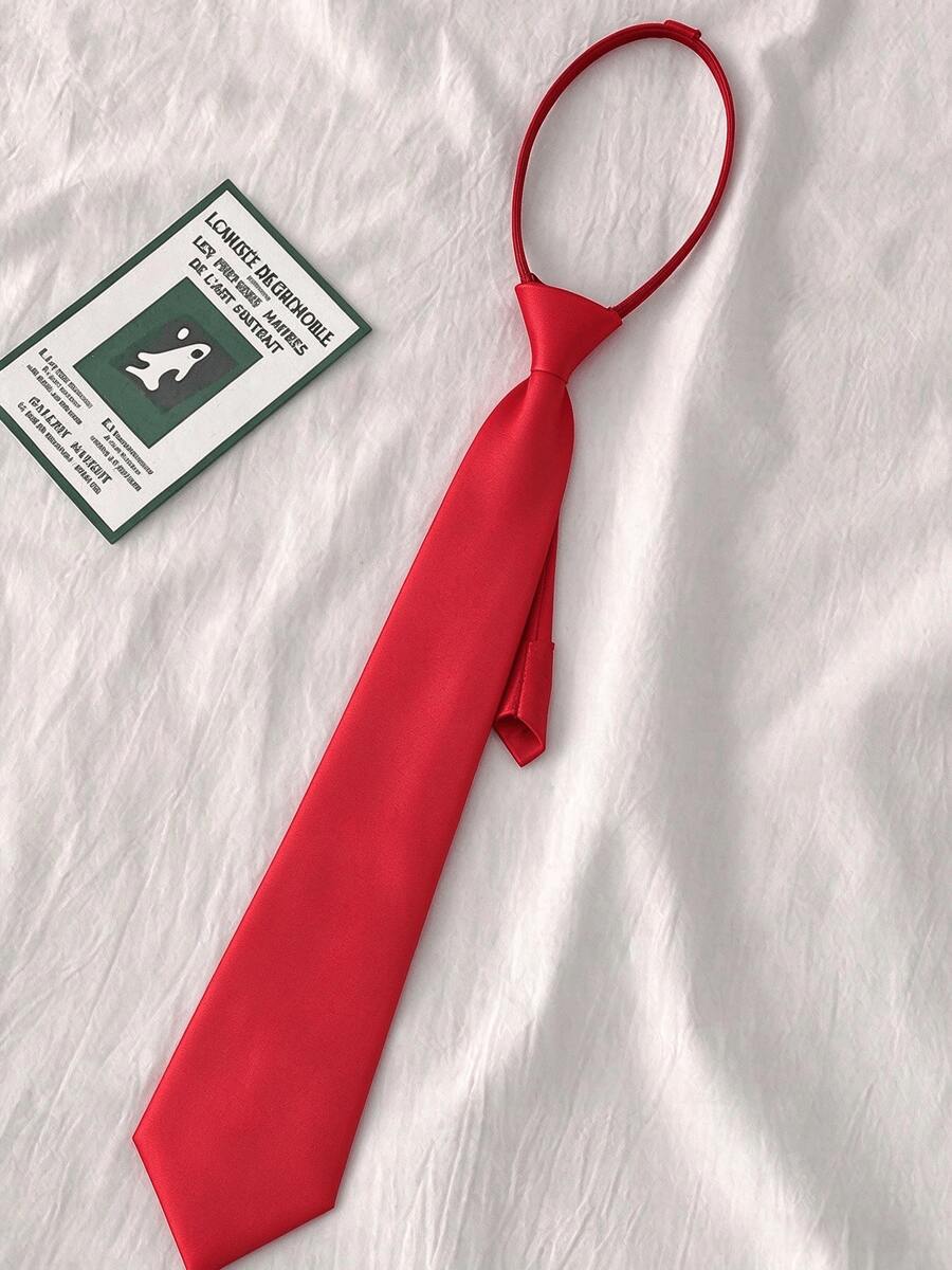 1/3pcs Women's Red Tie, Suitable For Daily Decoration, Shirt, Gift Use - Red - View 1