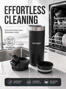 Insulated Travel Mug, Lightweight 18/8 Stainless Steel Leak-Proof Flip Lid, Cup Holder Compatible - Below 0.5L - View 7