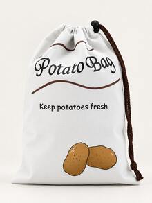 Drawstring Kitchen Storage Bag, Printed Potato Onion Chili Garlic Storage Bag, With Rope Closure, Lightweight Food Countertop Storage Bag, For Home Kitchen Organization, Daily Groceries And Household Storage - Multicolor - View 13