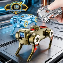 Transforming Robot Dog 2-In-1 Stress Relief Toy, Wind-Up Walking Mecha Mechanical Dog Finger Spinning Toy - Multicolor - View 2