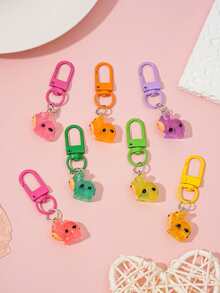 Cute Mini Luminous Cow Keychain, Multicolor Resin Glow‑In‑The‑Dark Cow Bag Charm, Snap Hook Backpack Pendant Ornament, Sweet Gift For Girls Teens - Multi-color - View 6