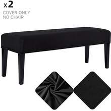 Milk Silk Long Bench Cover, Rectangular Elastic Square Footstool Cover, Washable Rectangular Footstool Cover, Thickened Storage Protective Cover, Elastic Band At Bottom, Elastic Dining Bench Cover - Multicolor - View 15