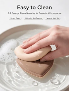 2pcs Thickened Marshmallow Milk Skin Mousse Air Cushion Powder Puff, Soft And Fluffy Touch, Fine And Soft Texture, Doesn't Absorb Too Much Powder, Dry And Wet Dual Use Suitable For Foundation, Even And Smooth Application Without Caking, Essential For Daily Makeup And Touch-Ups - Multicolor - View 2