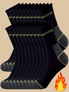 5 Pairs Men's Anti-Odor Moisture-Wicking Breathable Mid-Calf Socks - Black - View 1