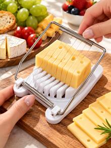 Slicer, Luncheon Meat Slicer, Boiled Egg, Fruit, Soft Cheese, Butter Slicer, Stainless Steel Wire, Can Cut 8 Slices (White) - Multicolor - View 10