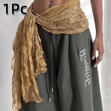 1pc Vintage Multi-Use Belt Scarf, Jazz Dance Style, Can Be Used As Shawl Or Belt, Fashionable Jazz Dance Accessory, Suitable For Daily Wear, Stage Performance, Holiday Outfit - Multicolor - View 17
