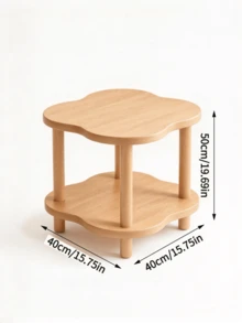 Log Style Double Layer Wavy Side Table, Floor Storage Coffee Table In Fresh Log Color, Multi-Layer Storage Corner Table, Easy To Assemble Sofa Side Table, Suitable For Home Living Room, Bedroom Bedside, Apartment Small Space, Leisure Reading Area - Multiple Specifications - View 7