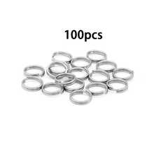 100 Pcs/Pack Stainless Steel Double Split Rings Double Layer Iron Rings Key Chain Connectors Pendant Toy Connecting Rings Double Loop DIY Handmade - Double Hanging Loop - View 8