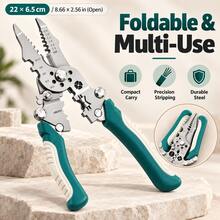 A Foldable Multi-Functional Industrial-Grade Wire Stripper Designed For Electricians. A Durable, Precision-Made Multi-Tool Crafted From High-Carbon Steel, Suitable For Cutting, Crimping, And Stripping Wires, And Ideal For All Electrical Work - A - View 5