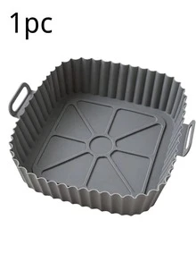 1pc Reusable Silicone Air Fryer Liner Square Pot With Dual Handles, Heat-Resistant Non-Stick Baking Basket, Suitable For Oven, Microwave And Kitchen Supplies - Square Style - View 10