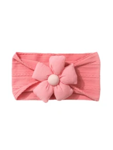 1pc New Solid Color Jacquard Headband Cute Five-Petal Flower Fashionable Soft Thin Hair Accessory - Multicolor - View 25