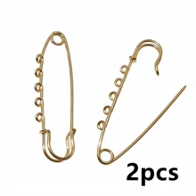 2pcs Stanless Steel Safety Pins Brooch Blank Base 50/70mm With 1/2/3/4/5 Rings Safety Pins Craft Jewelry Making Findings - Brooch Base - View 12