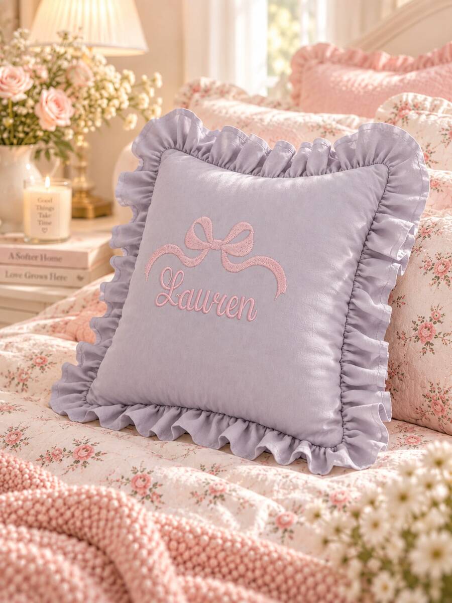 Customized Name Pillowcase, Embroidered Pillowcase, Without Pillow Insert, Couple Gift, Wedding Gift, Wedding Keepsake - Multicolor - View 1