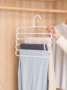 Space-Saving Pants Hangers With 5-Tier Non-Slip Rack For Wrinkle-Free Wardrobe Heavy-Duty Closet Organizer For Students And Renters Sleek Pants Storing To Maximize Cramped Cabinet Space Dorm Room Essentials College Room Decor Back To School - Multicolor - View 8