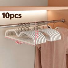 Space-Saving Short Neck Collapsible Hanger Set (10pcs), Low-Profile Short Neck Design Fits Compact Wardrobes, Wide Shoulder Line For Even Weight Distribution, Prevents Clothes From Bulging And Deforming, Non-Slip Grip With Deep Anti-Drop Grooves, Fabric-Friendly No Snagging, Durable And Scratch-Resistant Home Storage Essential - Multicolor - View 11