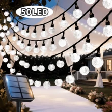 Solar Powered Bubble Ball String Lights, 100/50/20 LED Hanging Bubble Lights, 8 Lighting Modes, Automatic Light Sensor Switch, Suitable For Garden Wedding Party Yard Fence Porch Tree Summer Valentine's Day Christmas Decoration - Solar-powered Bubble Balls - View 19