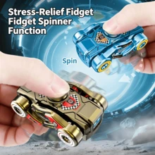 Transforming Robot Dog 2-In-1 Stress Relief Toy, Wind-Up Walking Mecha Mechanical Dog Finger Spinning Toy - Multicolor - View 5