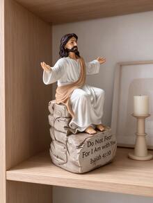 1pc Human Statue Resin White Beige Hand-Painted Art Sculpture, Desktop Bookshelf Bedroom Office Coffee Table Countertop Spiritual Home Decor Ornament, Suitable For Living Room Bookshelf Display - Priest - View 6