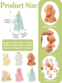 5pcs Resin Miniature Dog Figurines, 6 Styles Total. Mini Dog Micro Landscape Decor Accessories, Exquisite Animal Sculptures, Suitable For Home, Office, Kitchen Desktop Display, And Party Scene Decoration - Multiple Styles - View 5