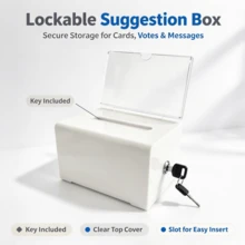 Donation Storage Tank Transaction Lock Ballot Box Raffle Suggestion Box Savings Money Box Ticket Container Acrylic Fundraising Collection Box - Multicolor - View 5