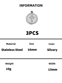 Stainless Steel 18K Gold Plated Embossed Multi‑Pattern Disc Pendants,Tarnish Resistant Waterproof DIY Jewelry Making Charms For Bracelets Necklaces - Multiple Styles - View 34