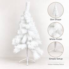 Festlig vit julgransdekoration med ställ, inomhus juldisplay, 4 storlekar - Vitt - Visa 6