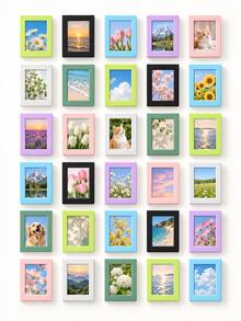 30pcs 3-Inch Mini Classic Vertical Photo Frames, Simple Colorful Creative Photo Frame Stands, Party Holiday Gifts (Non-Magnetic) - Multi-color - View 6