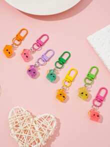 Cute Mini Luminous Cow Keychain, Multicolor Resin Glow‑In‑The‑Dark Cow Bag Charm, Snap Hook Backpack Pendant Ornament, Sweet Gift For Girls Teens - Multi-color - View 4