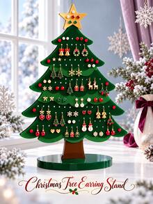 Christmas Tree Shaped Acrylic Earring Holder - Can Store Various Types Of Earrings (Studs, Dangles And Hoops), Suitable For Placing On Vanity, Ideal Gift For Women. Jewelry Storage Box/Organizer, Jewelry Display Tower. - Multicolor - View 7