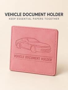 1pc Car Document Storage Bag, Colorful Vehicle Registration And License Storage Pouch, Suitable For Glove Box Organization, Practical Gift For Female And Male Drivers, Perfect For Birthday, Christmas, Daily Commute And Road Trips - A - View 2