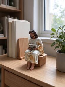 1pc Human Statue Resin White Beige Hand-Painted Art Sculpture, Desktop Bookshelf Bedroom Office Coffee Table Countertop Spiritual Home Decor Ornament, Suitable For Living Room Bookshelf Display - Priest - View 8