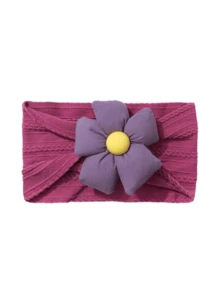 1pc New Solid Color Jacquard Headband Cute Five-Petal Flower Fashionable Soft Thin Hair Accessory - Multicolor - View 16