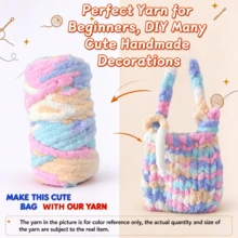 CLSUPER Super Chunky Chenille Yarn Set 2*250g (500g Total), Gradient Color, Soft Plush Giant Yarn, Suitable For Arm Knitting, DIY Blankets, Pet Beds, Crochet Projects, Washable, Suitable For Beginners - 2 - View 4