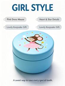 1 buah Kotak Gigi Bayi Logam dengan Motif Tikus, Kenang-kenangan Gigi Pertama Bayi Baru Lahir, Tempat Penyimpanan, Hadiah Berharga untuk Bayi - MultiWarna - View 9