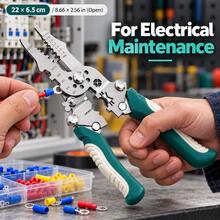 A Foldable Multi-Functional Industrial-Grade Wire Stripper Designed For Electricians. A Durable, Precision-Made Multi-Tool Crafted From High-Carbon Steel, Suitable For Cutting, Crimping, And Stripping Wires, And Ideal For All Electrical Work - A - View 8