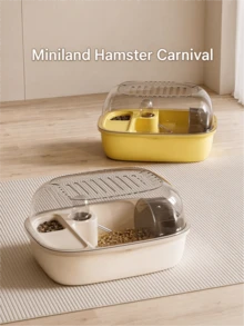 All-In-One Hamster Cage, Panoramic Transparent Dome Hamster Villa, Equipped With Silent Running Wheel, Food Bowl And Water Bottle, Small Pet Habitat - one-size - View 1