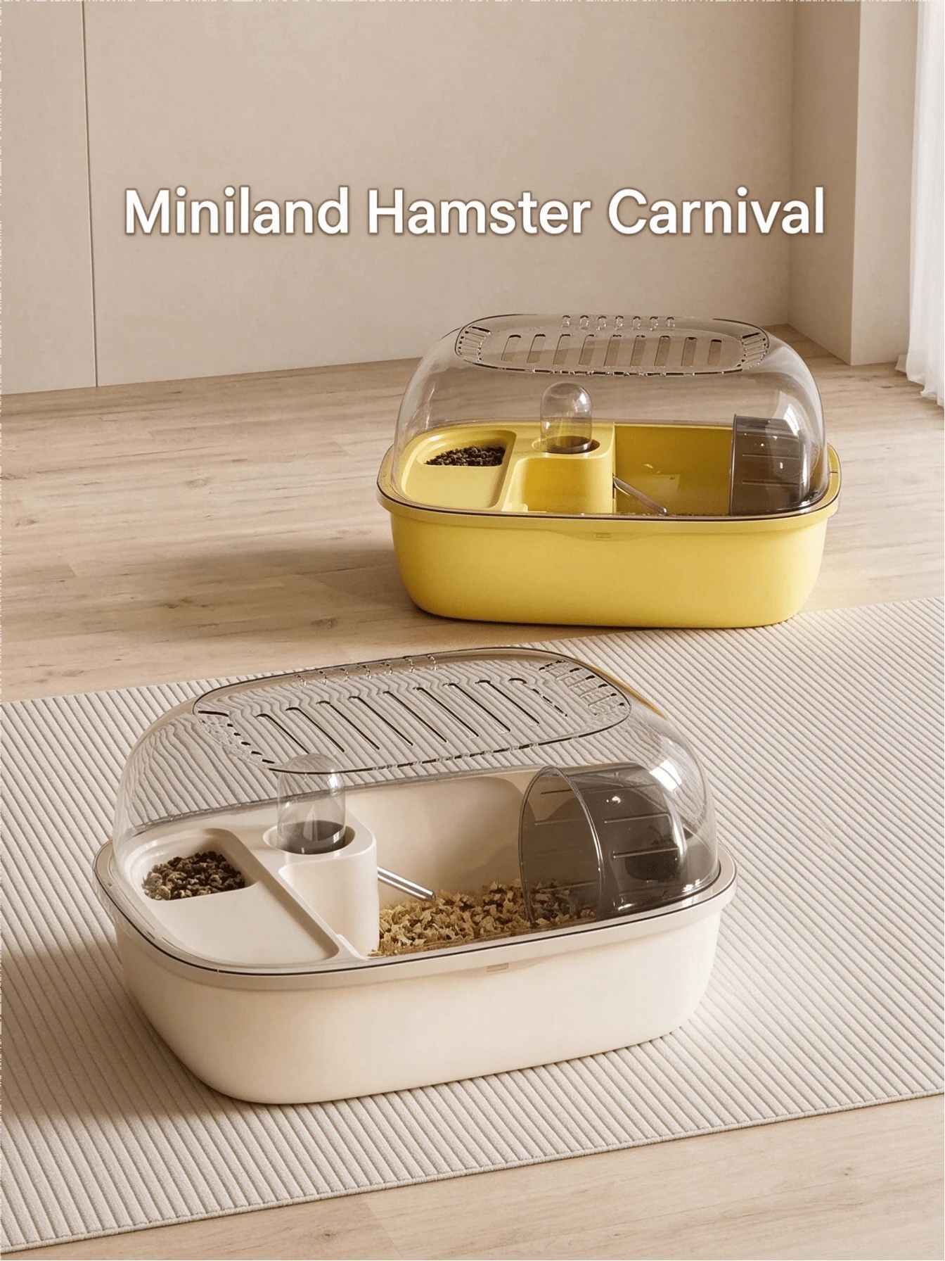 All-In-One Hamster Cage, Panoramic Transparent Dome Hamster Villa, Equipped With Silent Running Wheel, Food Bowl And Water Bottle, Small Pet Habitat - one-size - View 1
