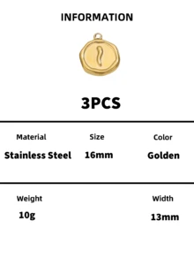 Stainless Steel 18K Gold Plated Embossed Multi‑Pattern Disc Pendants,Tarnish Resistant Waterproof DIY Jewelry Making Charms For Bracelets Necklaces - Multiple Styles - View 38