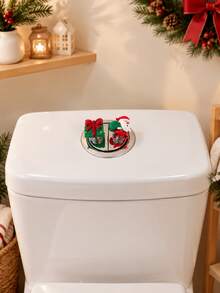 Christmas Toilet Flush Button Cover, Decorative Push Button Topper For Bathroom Holiday Home Decor, Santa Tree Gingerbread Styles, Gift For Christmas Lovers - Multiple Styles - View 6