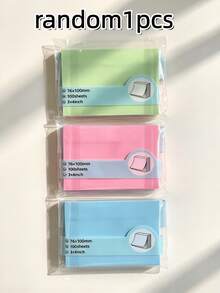 1pc Morandi Color Sticky Notes, Colorful Self-Adhesive Memo Pads, Student Message Notes, Office Stationery Tear-Off Memo Paper, Wholesale - A - View 9