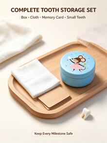 1 buah Kotak Gigi Bayi Logam dengan Motif Tikus, Kenang-kenangan Gigi Pertama Bayi Baru Lahir, Tempat Penyimpanan, Hadiah Berharga untuk Bayi - MultiWarna - View 6