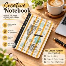 1pc Standard / Passport Size TN Ice Cream Release Paper Insert, Vintage Dessert Themed Notebook Refill, Premium 100g Woven Paper For Sticker Storage, Cute Journaling Craft Supplies - Rectangle - View 10