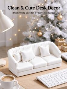 Hadiah Natal 1 Buah Sofa Mini 3 Dudukan Lucu untuk Meja, Dekorasi Meja Kantor Bertema Natal, Figur Sofa Kecil dengan Tekstur Realistis, Cocok untuk Pajangan Meja Kerja, Hadiah Liburan untuk Rekan Kerja - MultiWarna - View 5