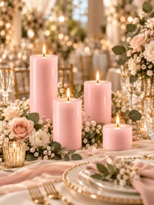 7/6/5/4/3pcs (1 Set) Pink Pillar Candles, Multiple Sizes Set Combination, Home Decor, Suitable For Home Decoration Living Room Bedroom Dining Table Entryway Counter Wedding Scene Arrangement, Tabletop Center Decoration, Holiday Scene Center Arrangement, Candle Enthusiasts, Photographer Props. - Minimalist Pillar Candle - View 10